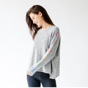 Six Fifty Gray Star Sleeve Top